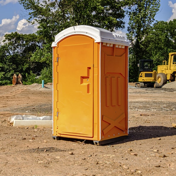 how often are the portable restrooms cleaned and serviced during a rental period in Trinity County TX